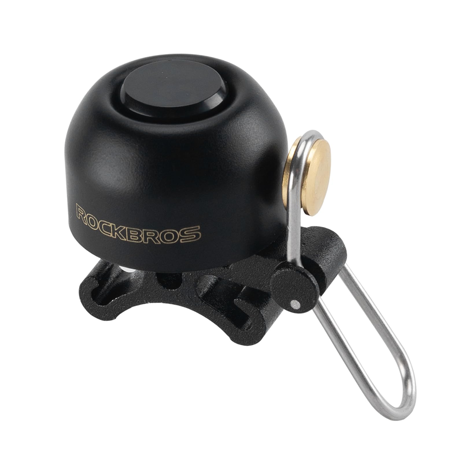 ROCKBROS 100dB Bike Bell, Loud Bicycle Bell for Adults & Kids, Fits 0.87-1.34in Handlebars - Black