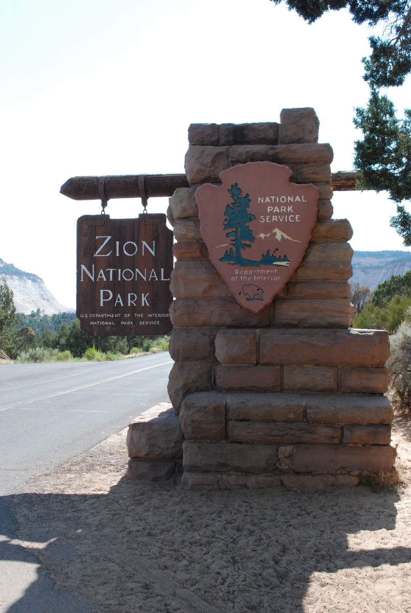 Zion National Park, UT - East Gate Sign - Entering Zion National Park.jpg — illustrative photo, not partner inventory