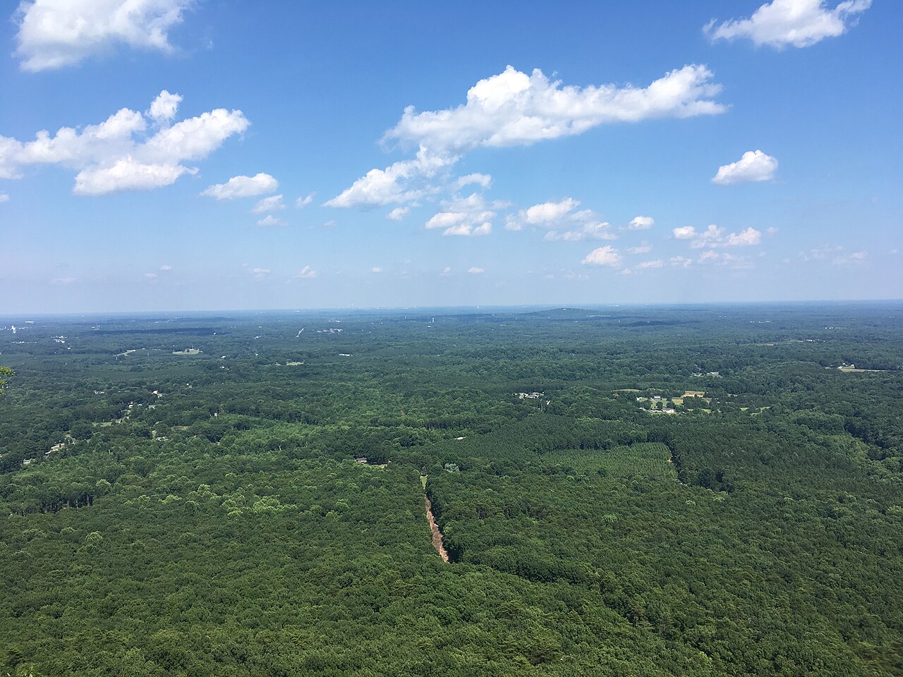 View east from summit of Crowders Mountain in Crowders Mountain State Park, illustrative activity photo