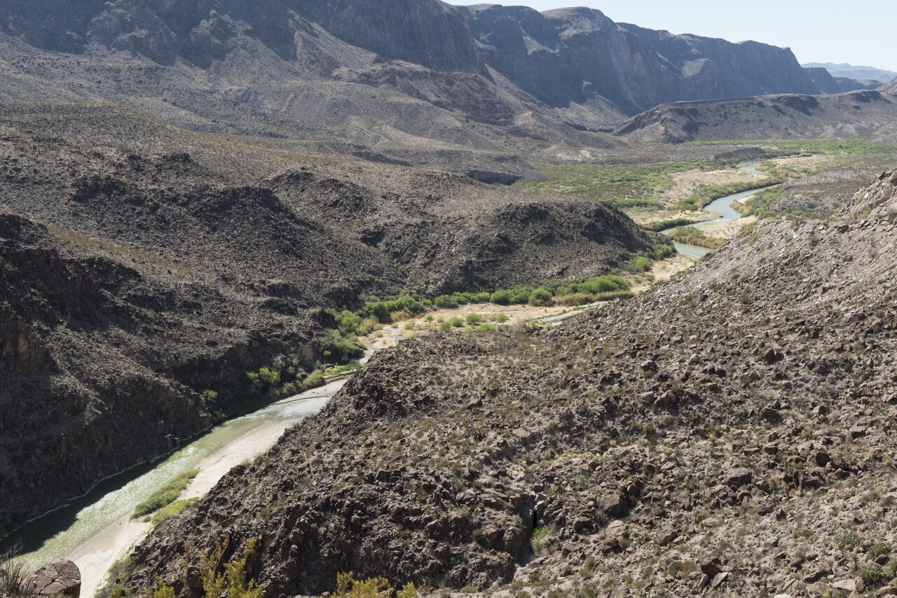 View of the Rio Grande River along Texas Rt. 170, which runs through Big Bend Ranch State Park, Texas LCCN2014630282, illustrative activity photo