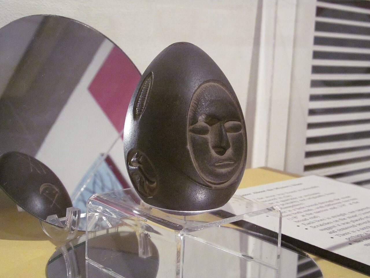 Lake Winnipesaukee mystery stone at the New Hampshire Historical Society, Concord NH, illustrative activity photo