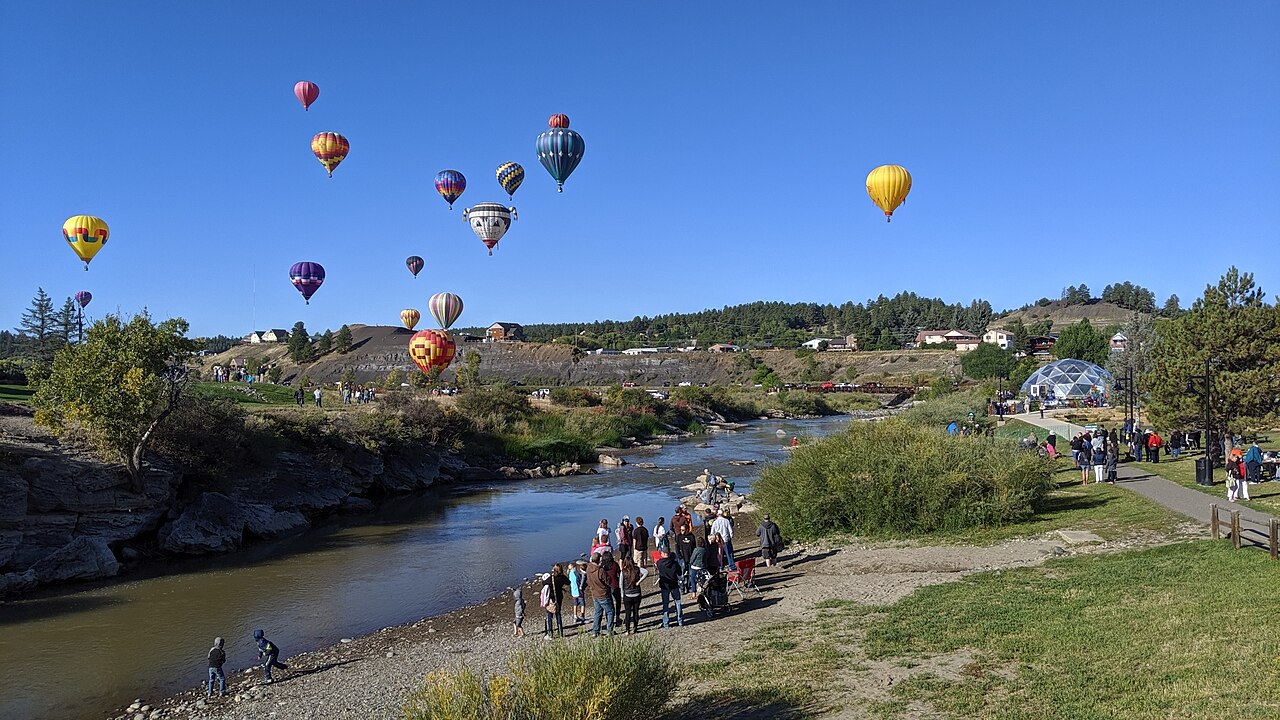 San Juan River at Pagosa Springs with balloons — illustrative photo, not partner inventory