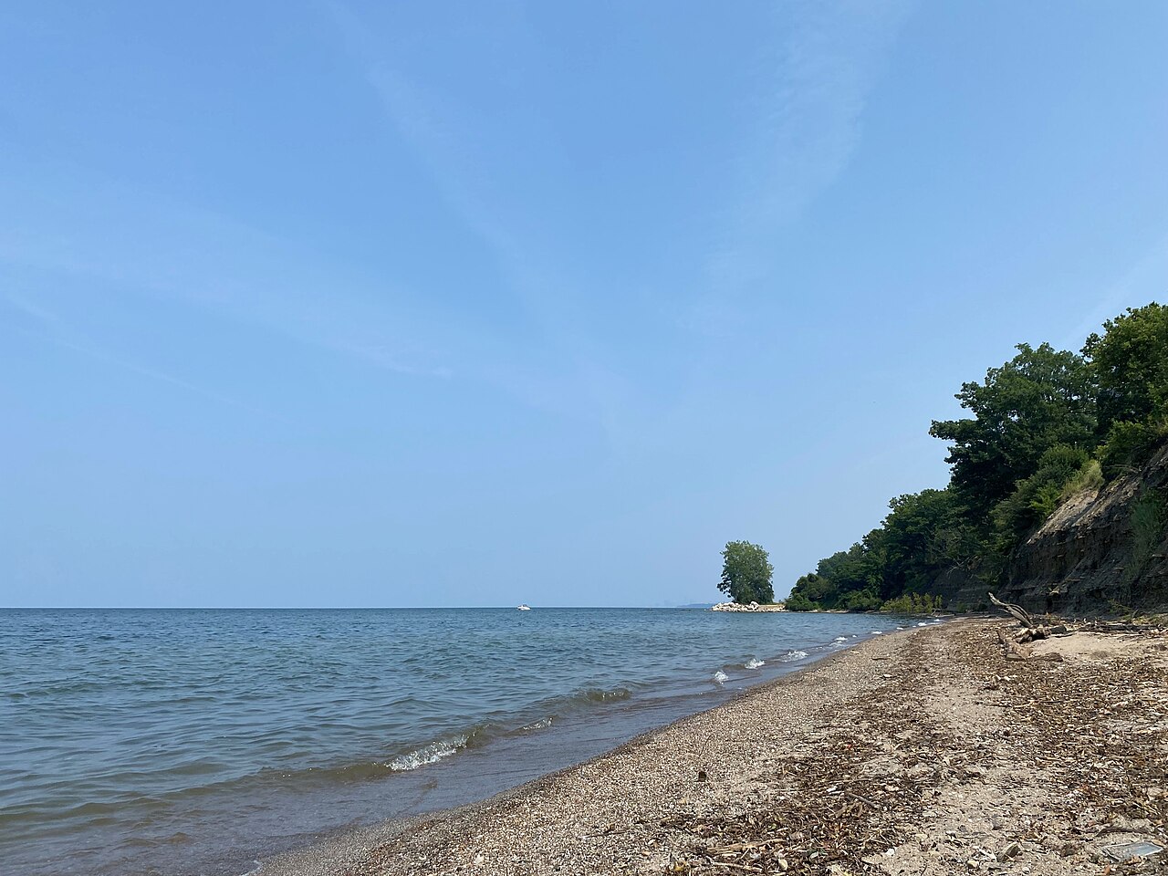 Lake Erie with beach and water, illustrative activity photo