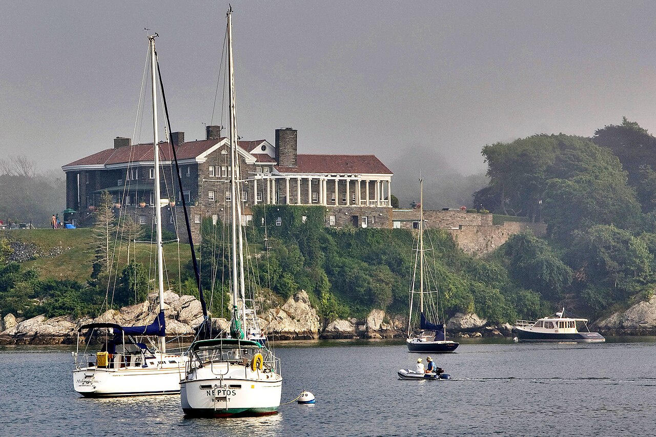 Boats in water, Newport, Rhode Island, U.S.A, illustrative activity photo