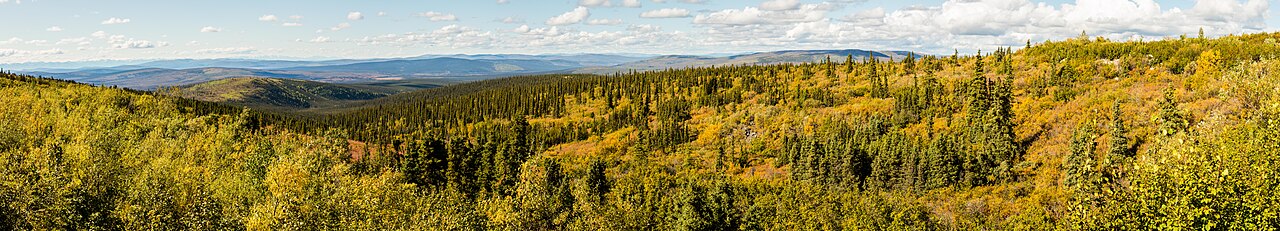 Paisaje en el Sureste de Fairbanks, Alaska, Estados Unidos, 2017-08-28, DD 119-125 PAN, illustrative photo