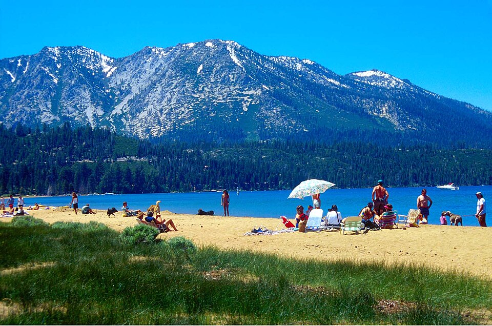 Lake Tahoe - Eastshore Drive - Enjoying a South Lake Tahoe Beach - NARA - 7719895, illustrative activity photo
