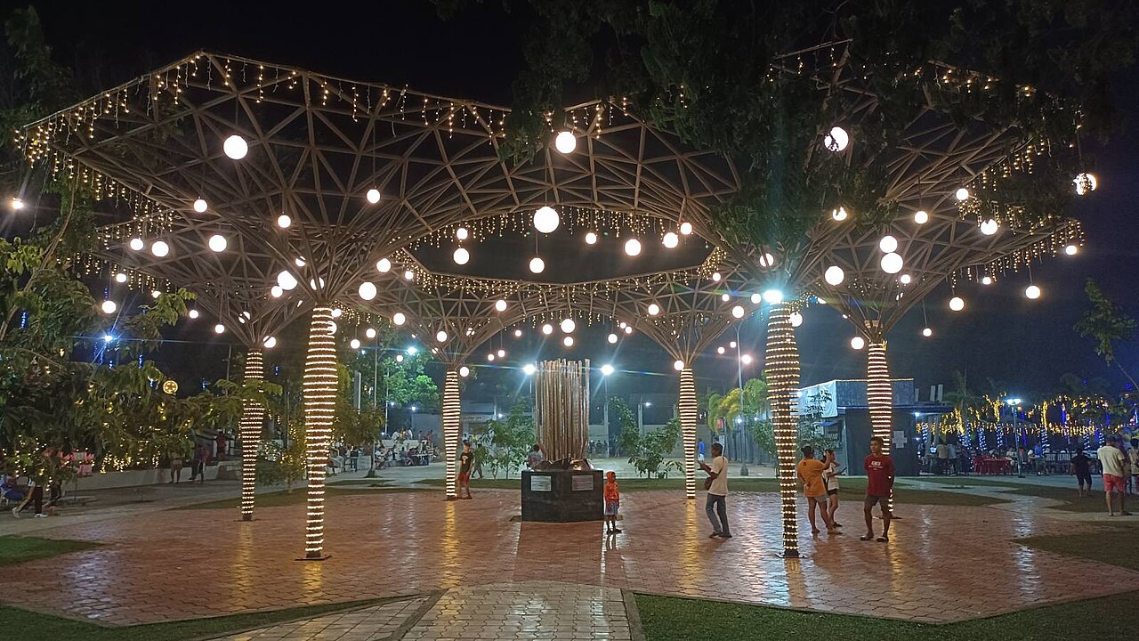 Escalante City Public Plaza view at night, illustrative activity photo