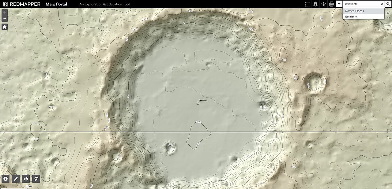 Escalante crater, illustrative activity photo