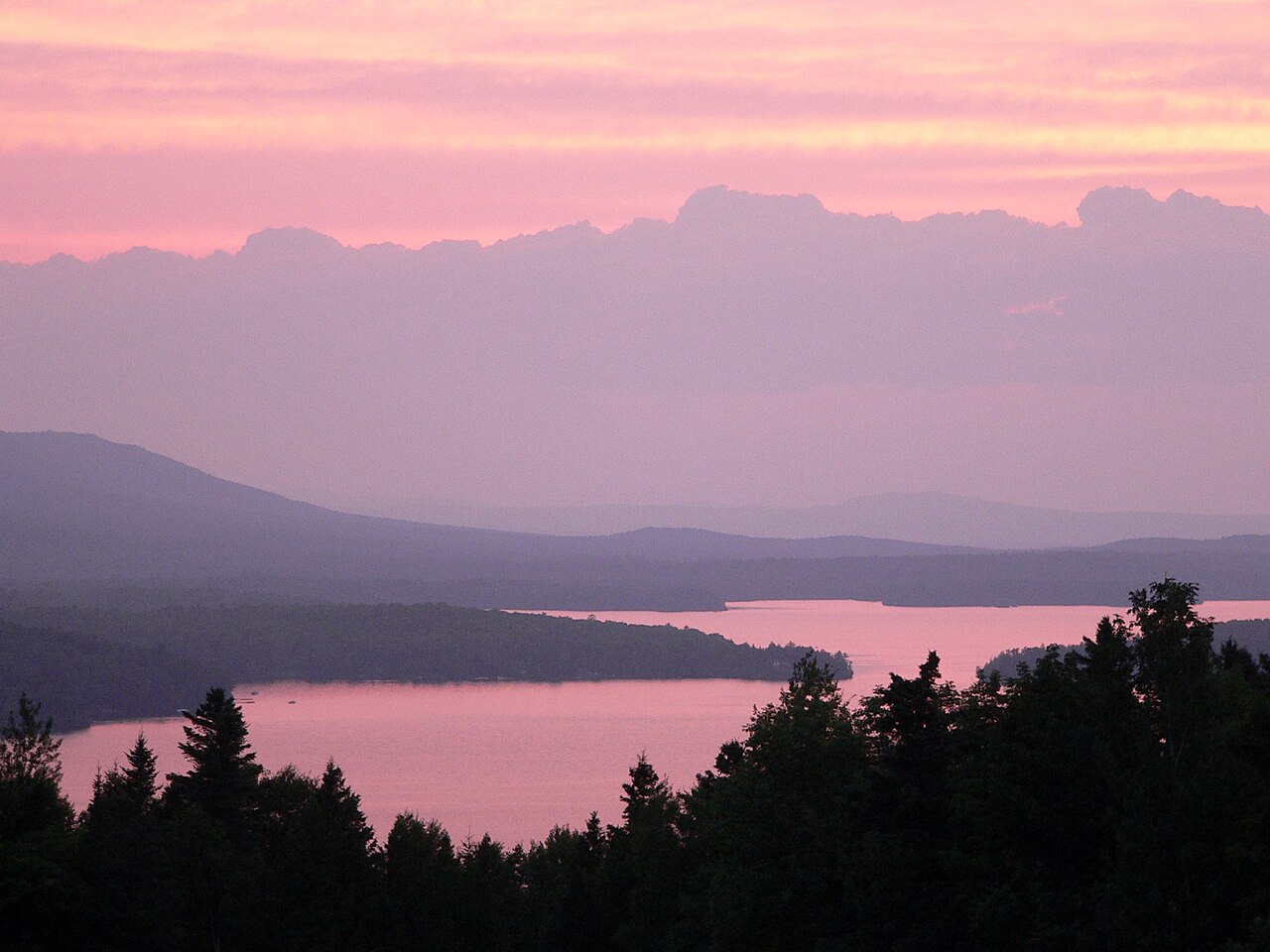 Sunset at Moosehead Lake, illustrative photo
