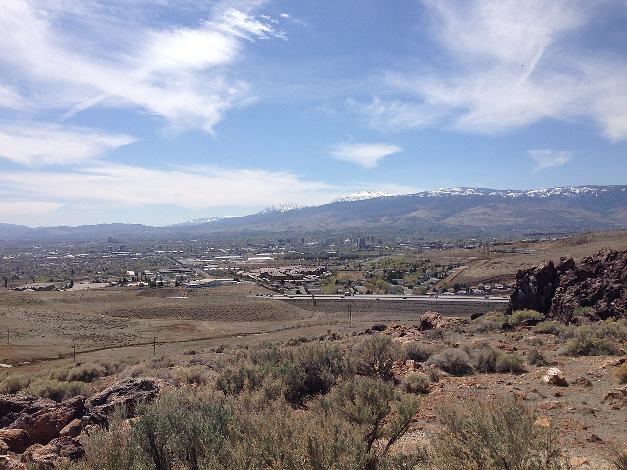 2014-04-09 12 47 05 View southwest across Reno, Nevada from the Reno National Weather Service Office, illustrative activity photo