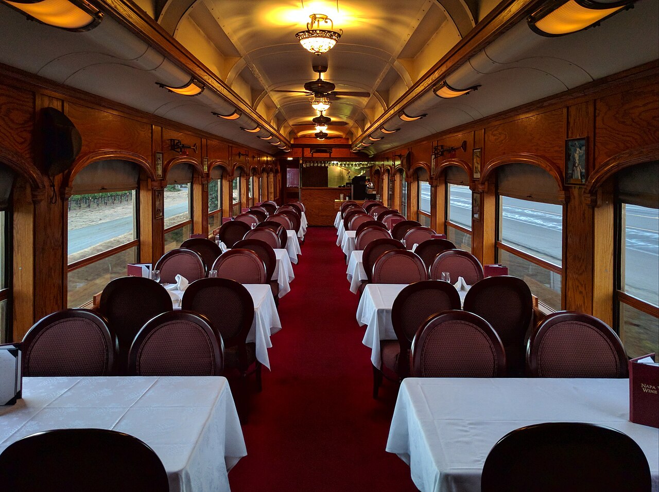 Napa Valley Wine Train Silverado car interior.gk, illustrative activity photo