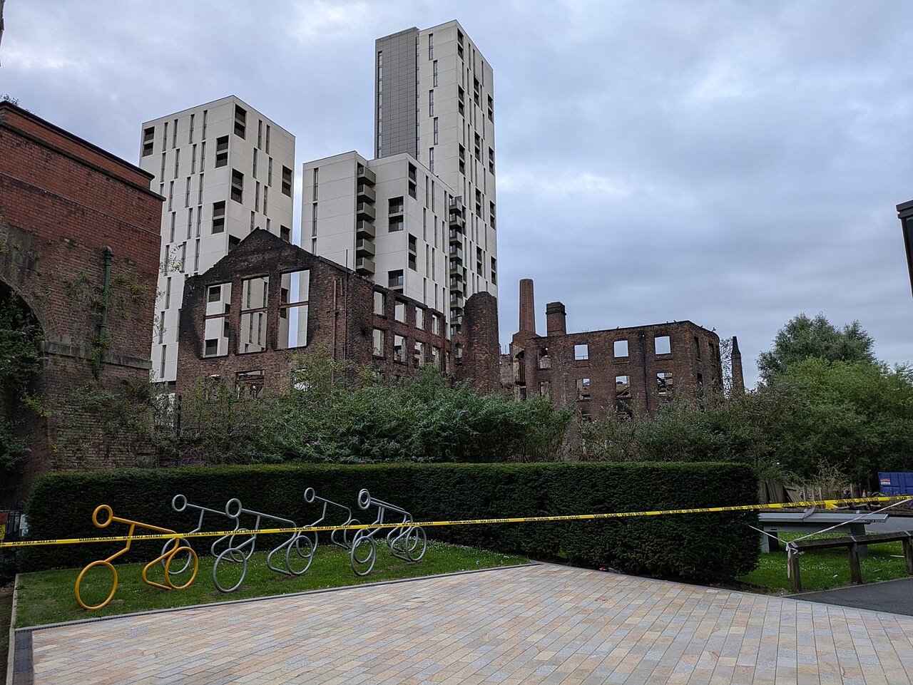 Ruined remains of Medlock Mill aka Hotspur Press, Manchester, England 01, illustrative activity photo