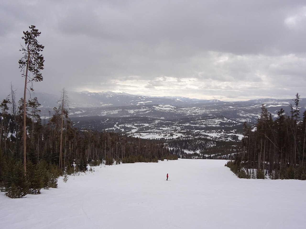 Big Sky, Montana, view from the top of the slope, March 2013, illustrative activity photo