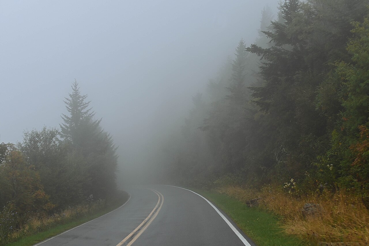 Blue Ridge Parkway fog by maria newengland, illustrative activity photo