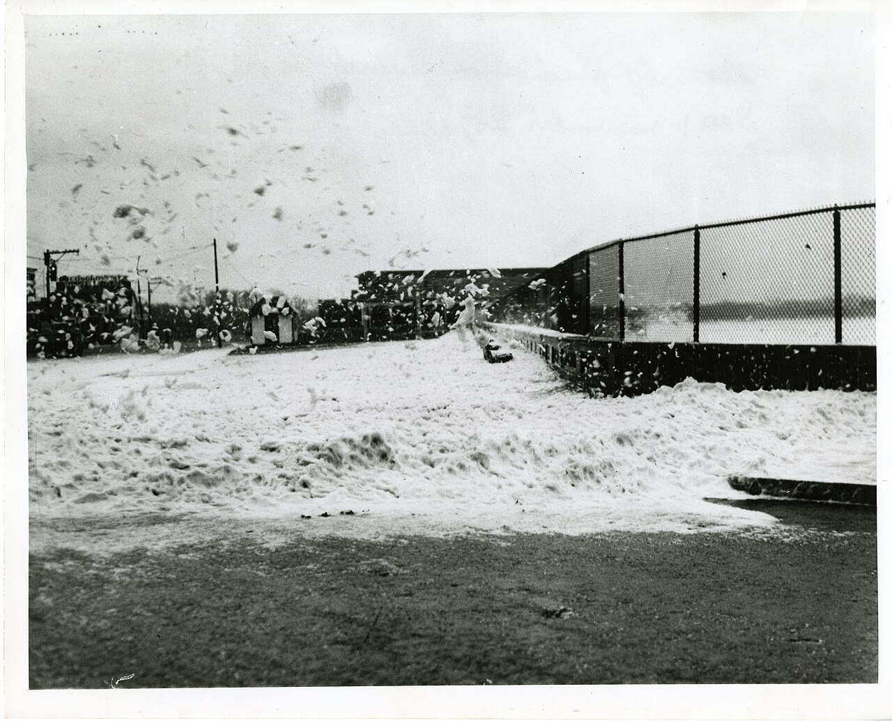 Foam Drifts Cover Beach Street in Narragansett, Rhode Island - DPLA - d34f07da0ee78b83004e8e19763c2331, illustrative activity photo