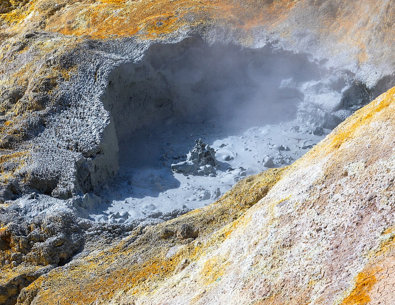 Mudpot at Sulphur Works, Lassen Volcanic National Park, illustrative photo