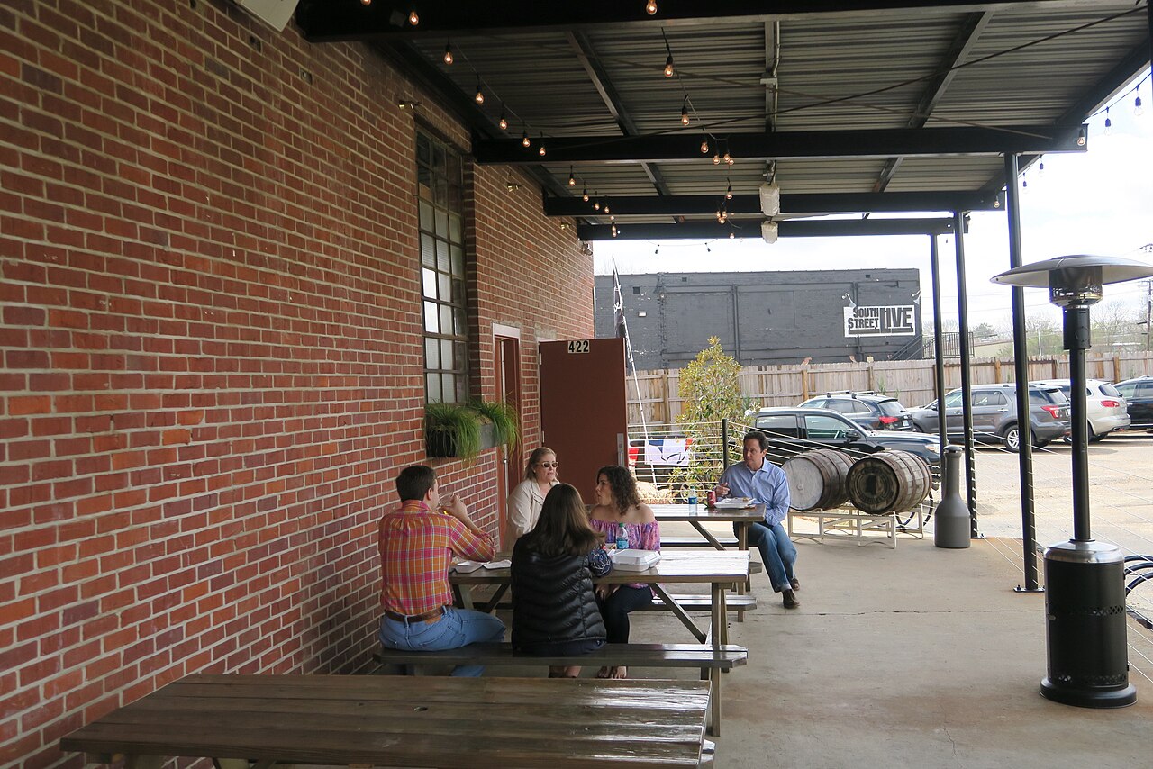 Jackson Mississippi, February 2017 - Cathead Distillery, Outdoor Seating, illustrative photo