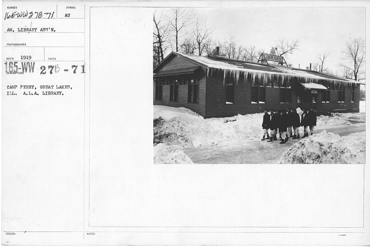 American Library Association - Libraries - Alabama through Iowa - Camp Perry, Great Lakes, Ill. A.L.A. Library - NARA - 17343174, illustrative photo