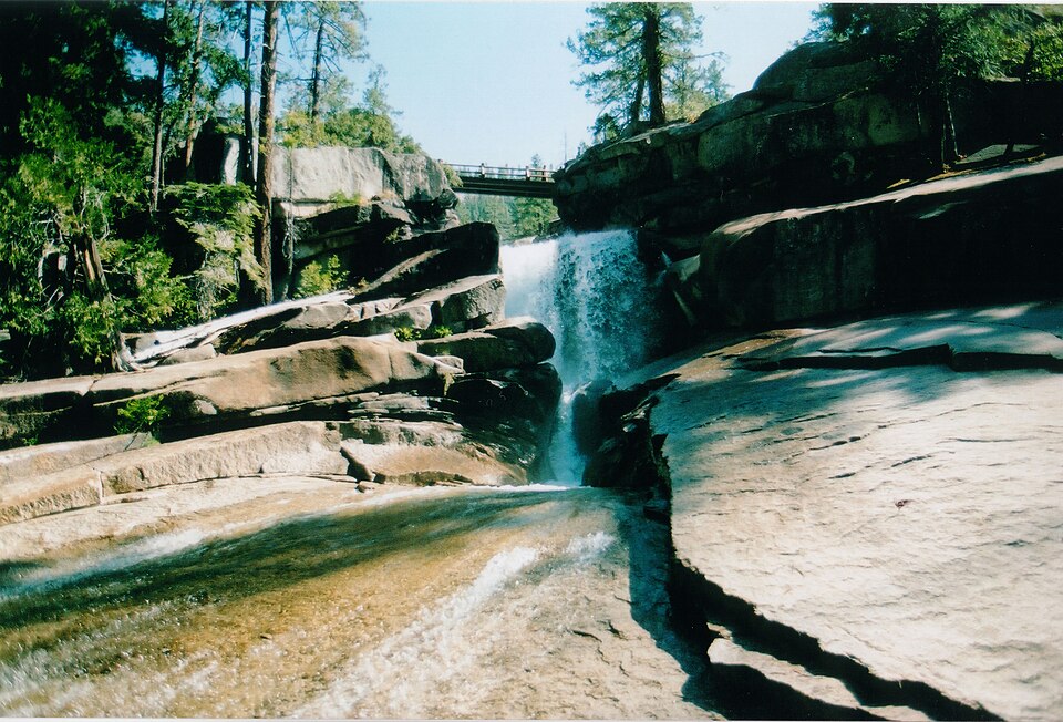 Footbridge near Nevada Falls on the Mist Trail, Yosemite National Park 10 July 2006, illustrative activity photo