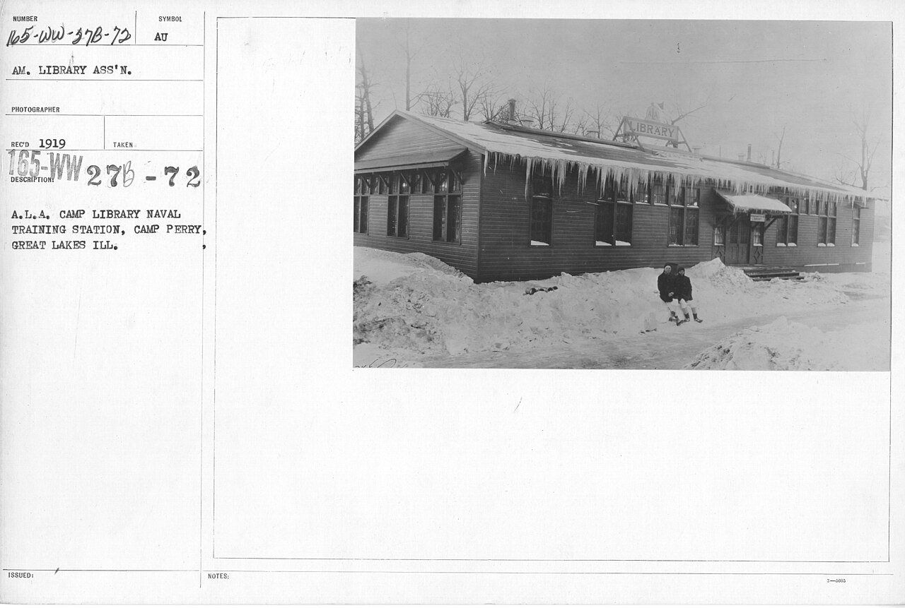 American Library Association - Libraries - Alabama through Iowa - A.L.A. Camp Library Naval Training Station, Camp Perry, Great Lakes, Ill - NARA - 17343176, illustrative photo