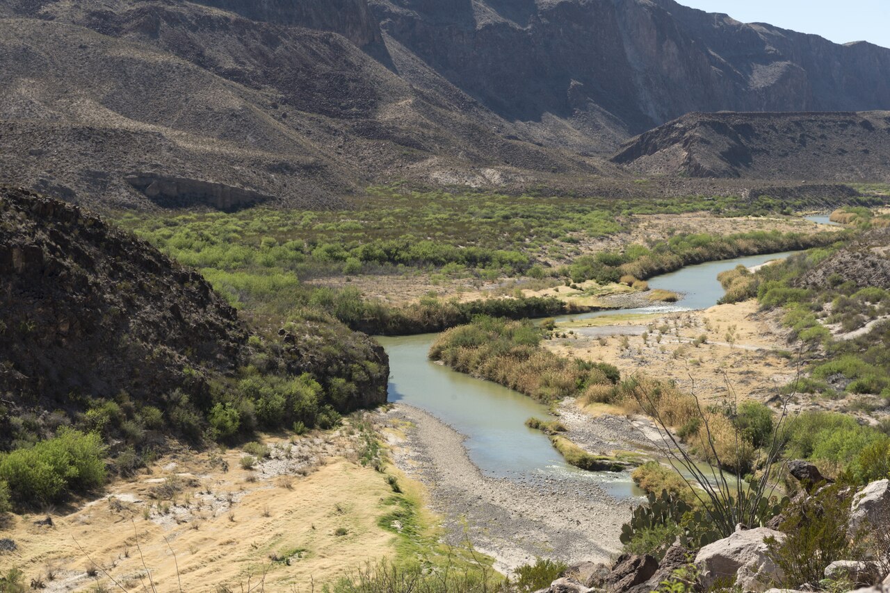 View of the Rio Grande River along Texas Rt. 170, which runs through Big Bend Ranch State Park, Texas LCCN2014630283, illustrative activity photo