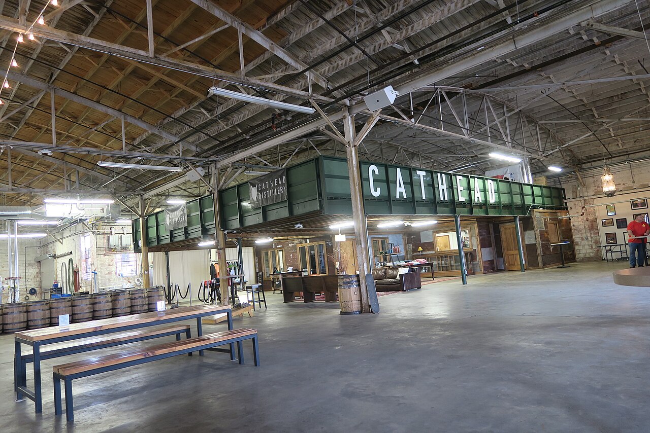 Jackson Mississippi, February 2017 - Cathead Distillery, interior, illustrative photo