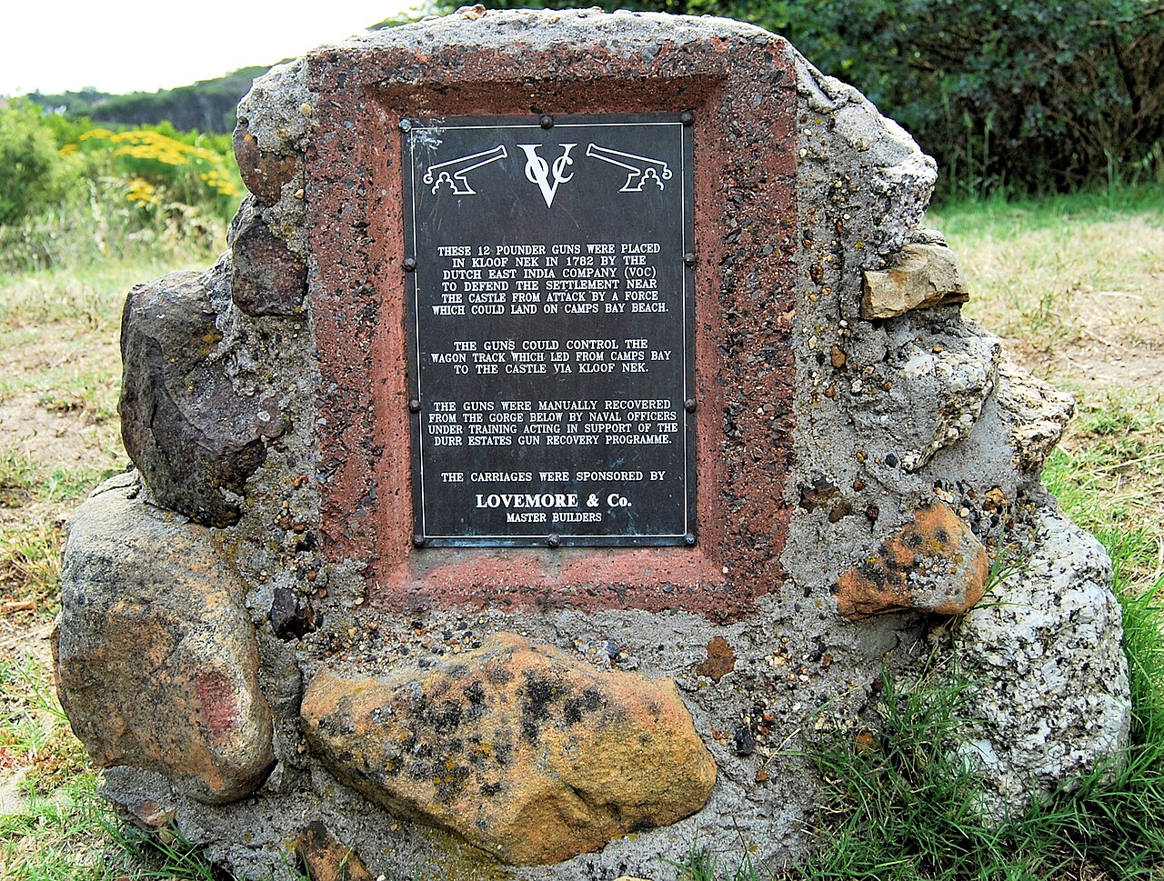 Kloof Nek Guns plaque, illustrative activity photo