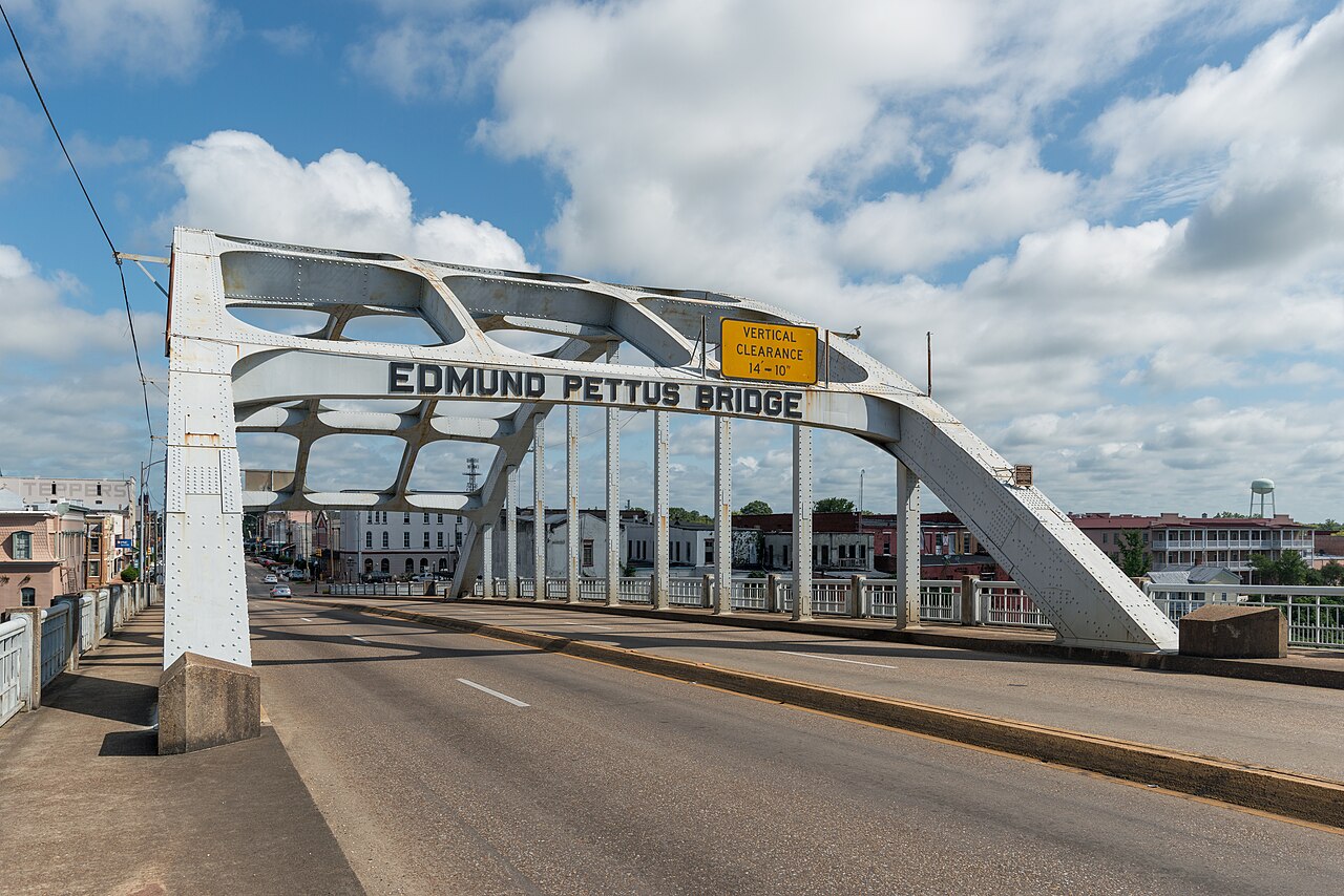 South view of Arch of Edmund Pettus Bridge, Selma AL 20160713 1 — illustrative photo, not partner inventory