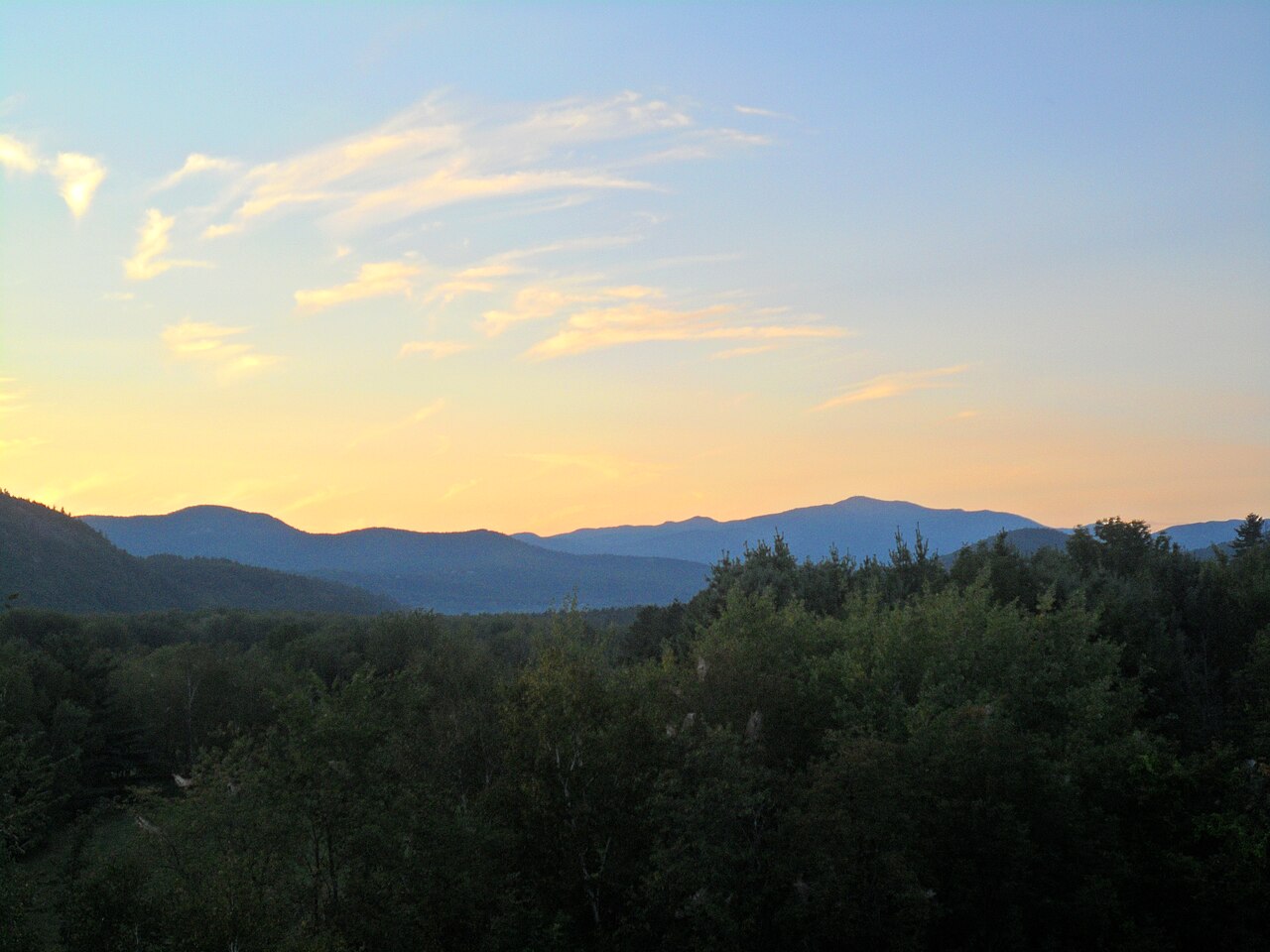 Intervale scenic vista North Conway New Hampshire sunset, illustrative activity photo