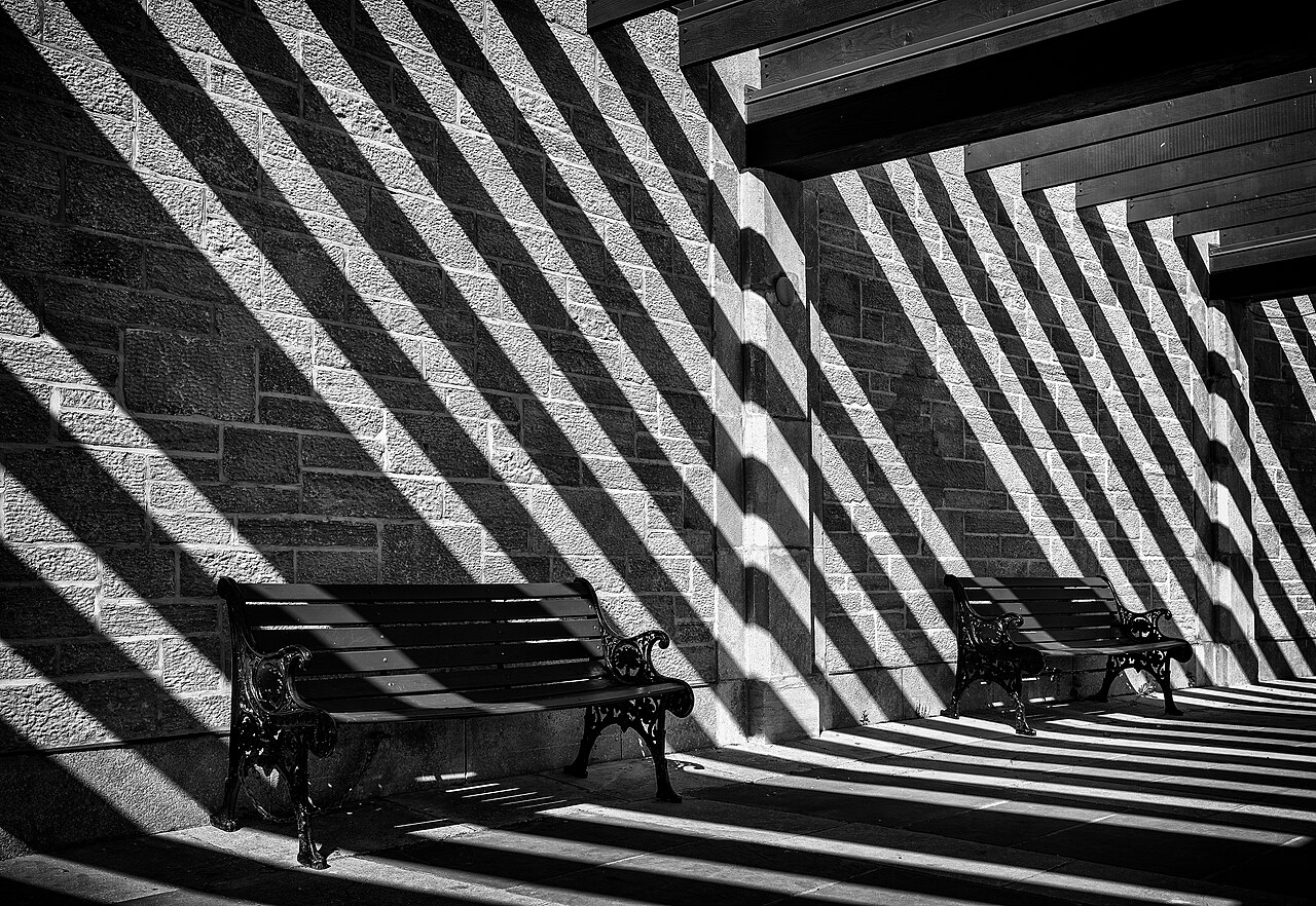 Benches at Oakes Garden Theatre, Niagara Falls, Canada, illustrative activity photo