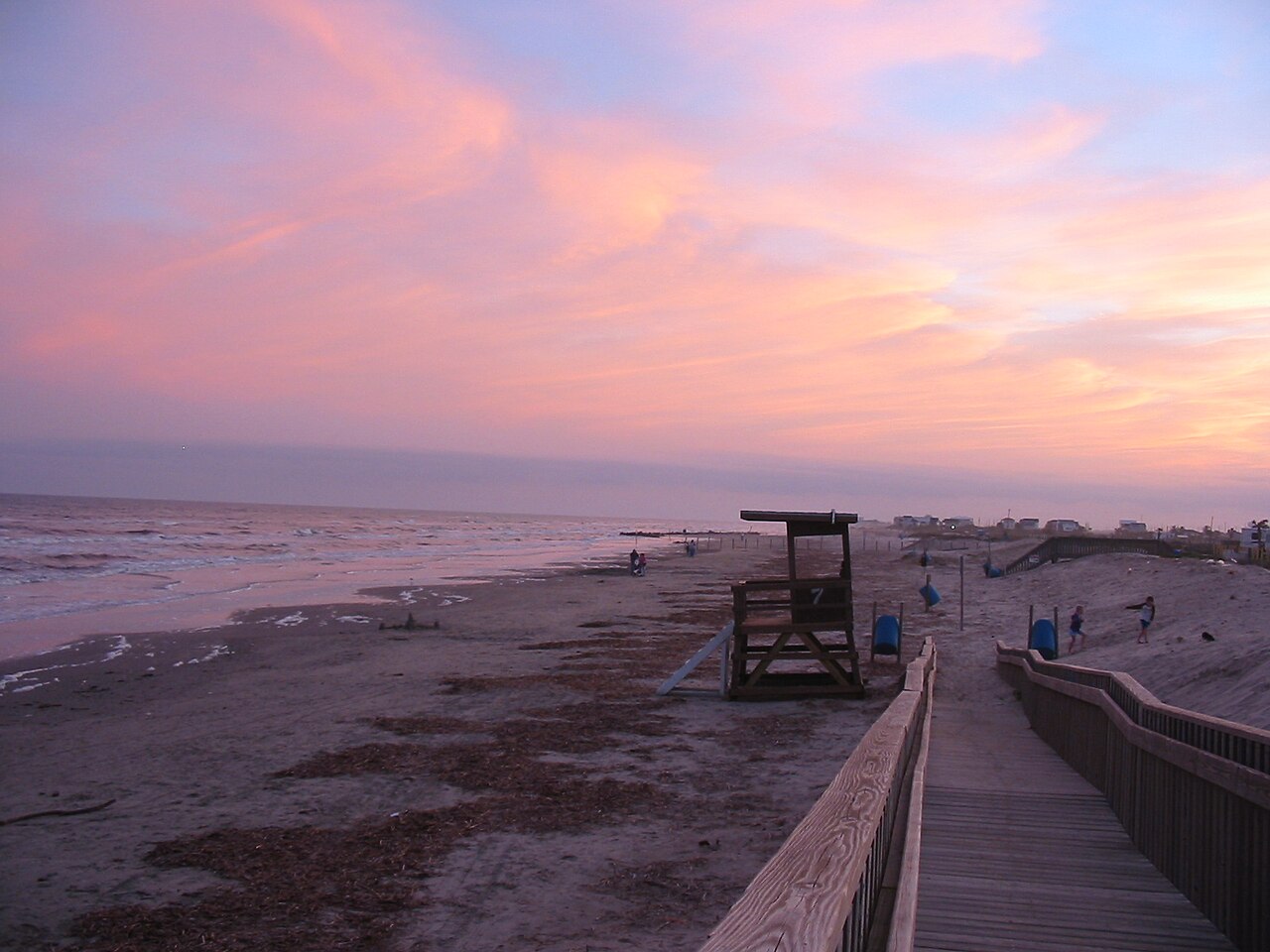 Sunset at Galveston Island Beach, TX — illustrative photo, not partner inventory