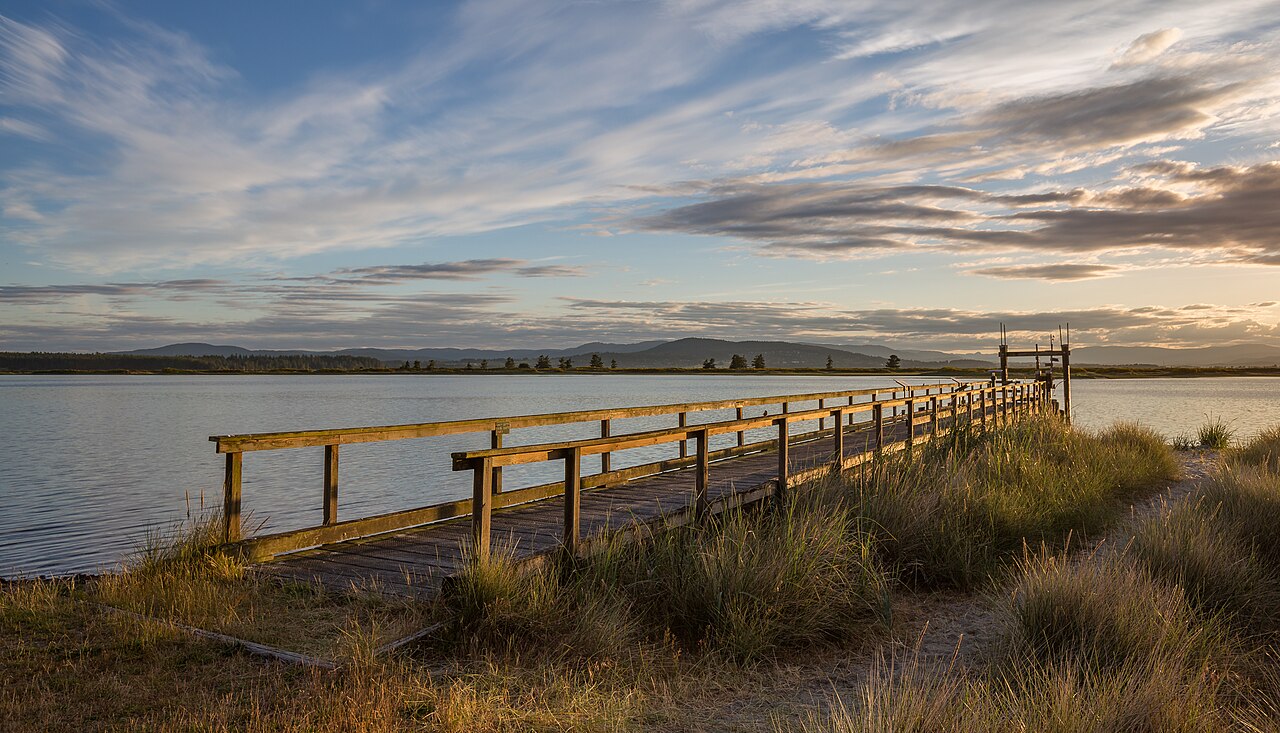 A pier at a campsite during sunset, Sidney Spit (part of Gulf Islands National Park Reserve), Sidney Island, British Columbia, Canada 20, illustrative activity photo