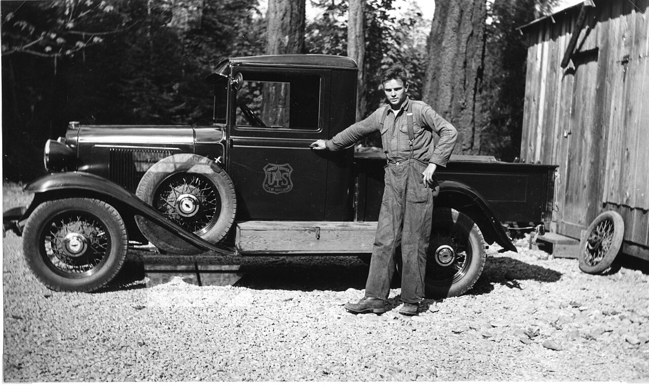 National Forest Service truck Civilian Conservation Camp F25 Willamette National Forest Lane County OR 1934, illustrative activity photo