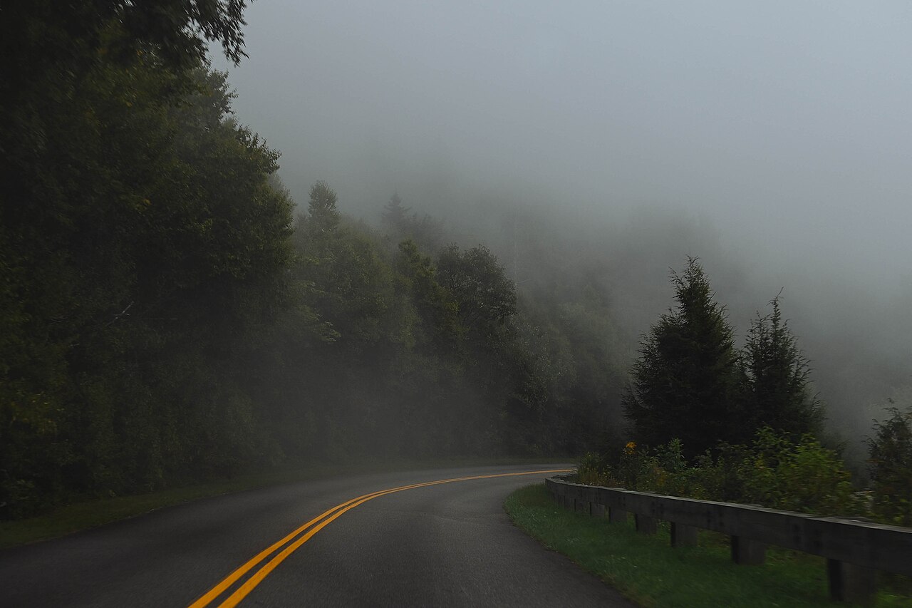 Blue Ridge Parkway NC fog by maria newengland, illustrative activity photo